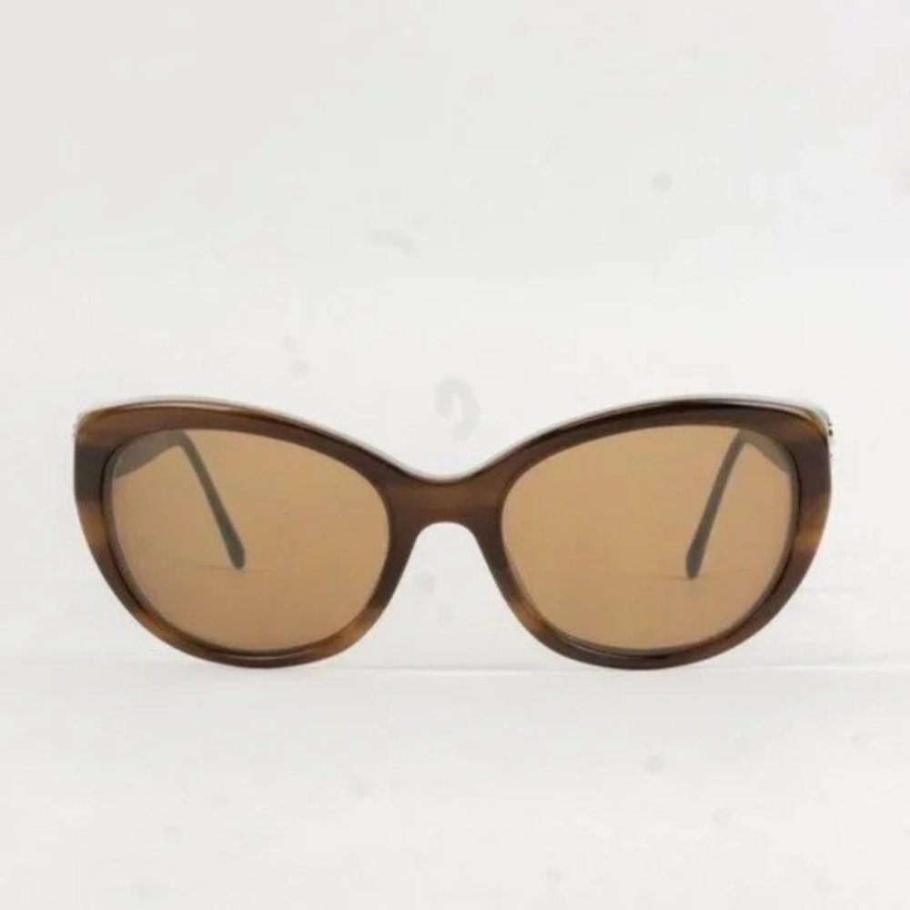 Chanel Blue Camelia and Horn Sunglasses